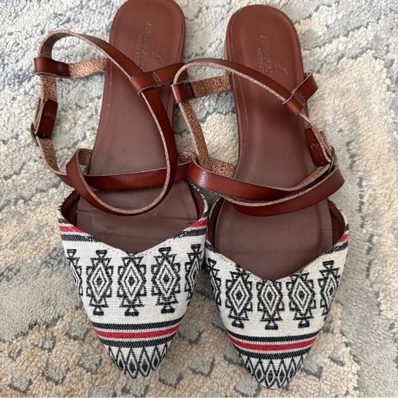 American Eagle Outfitters Fabric Aztec Ballet Flats Sandals Pointed Toe 8.5 - Picture 6 of 10